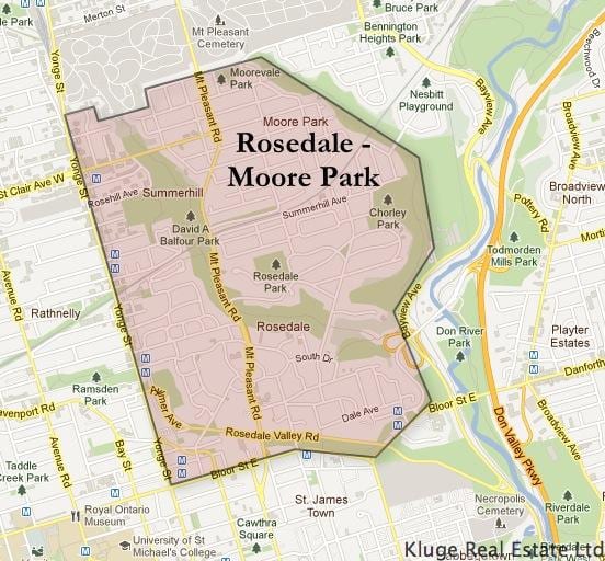 지도 로데 Moore Park 토론토