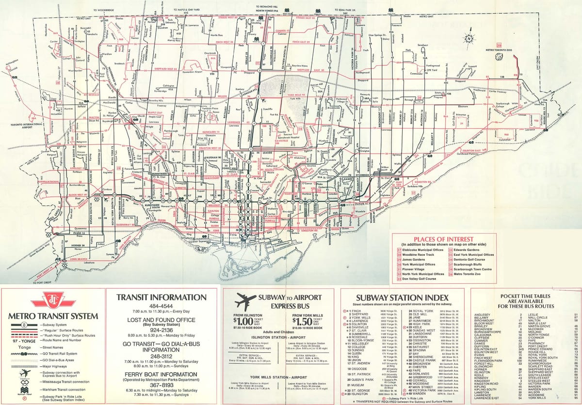 토론토 지도 1976