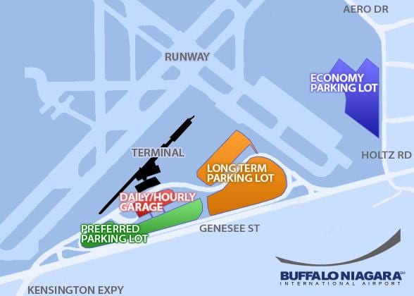 지도 Buffalo Niagara 공항 주차