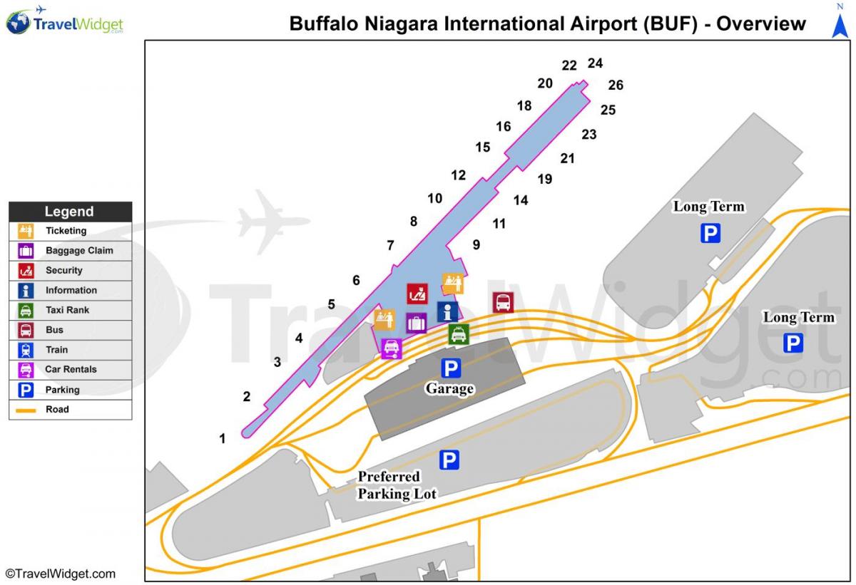 지도 Buffalo Niagara 공항