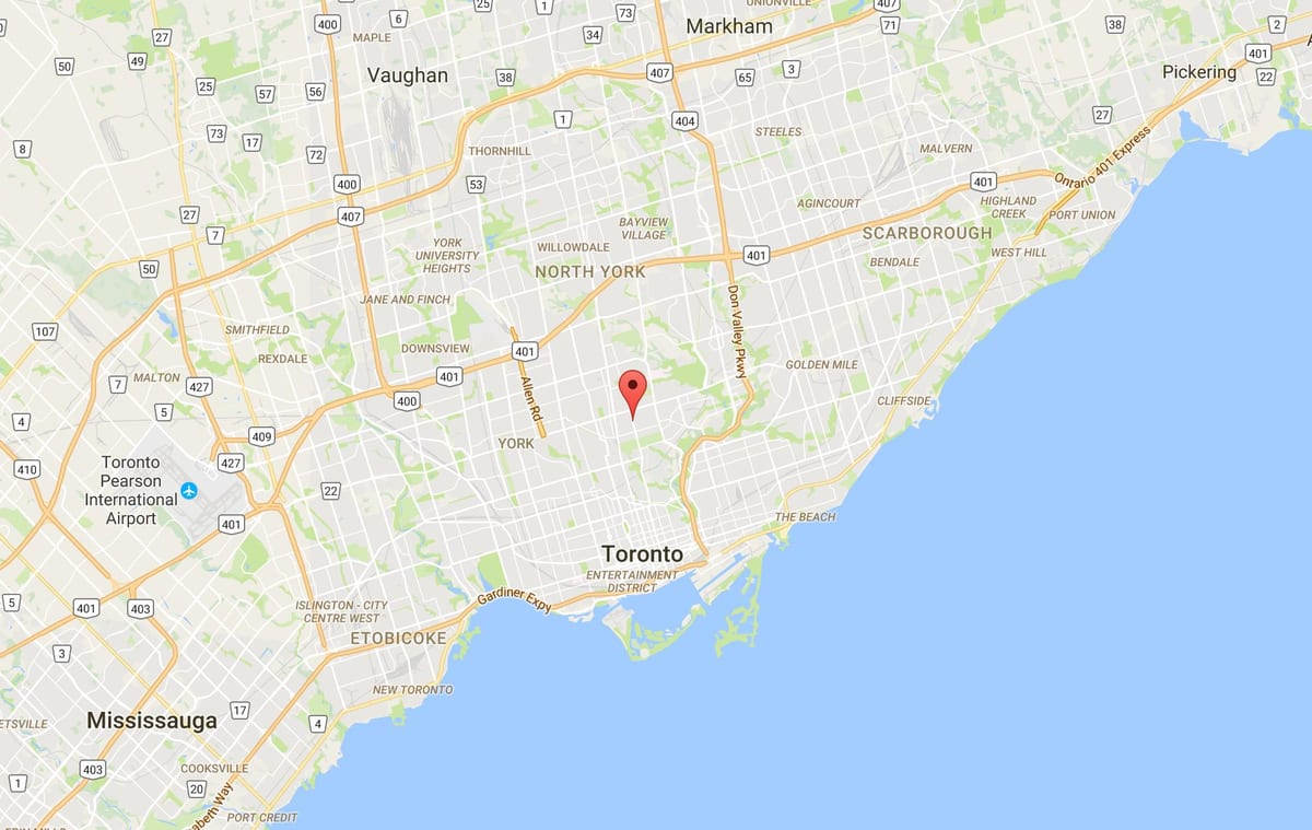 지도 Davisville 을 제공하는 호텔 토론토