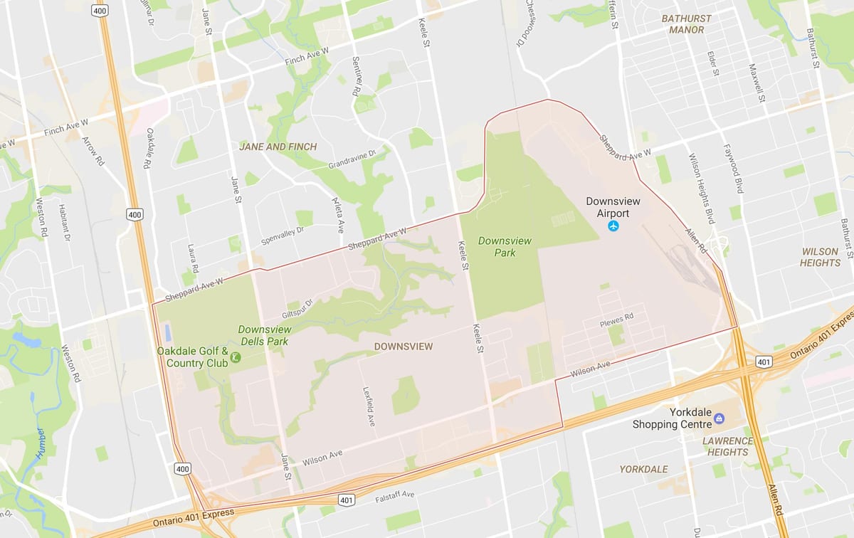 지도 Downsview 지역 토론토