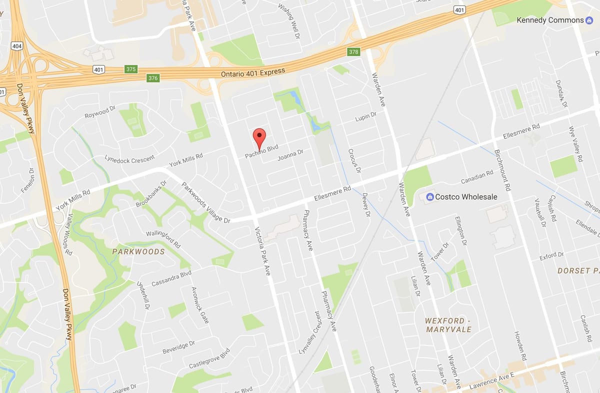 지도 Maryvalen eighbourhood 토론토