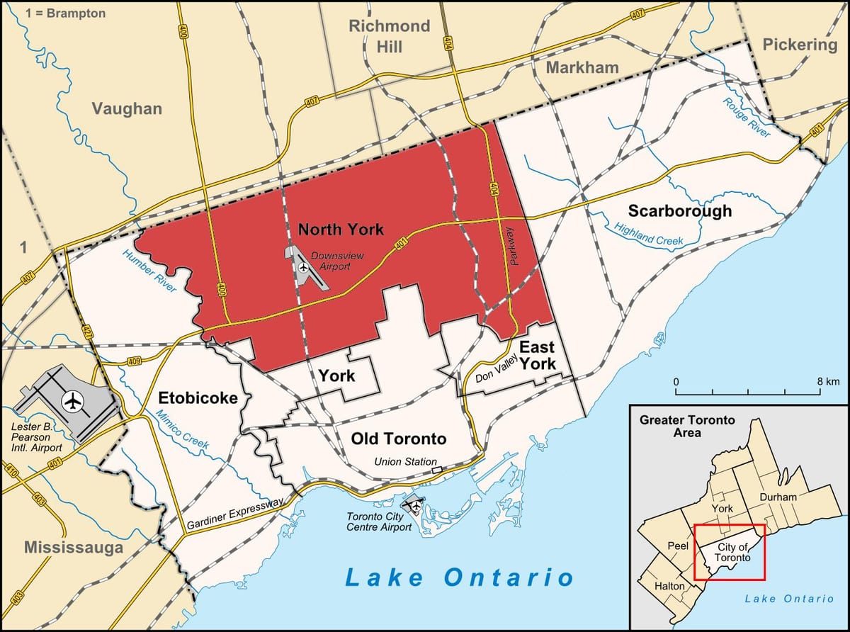 지도 North York 토론토
