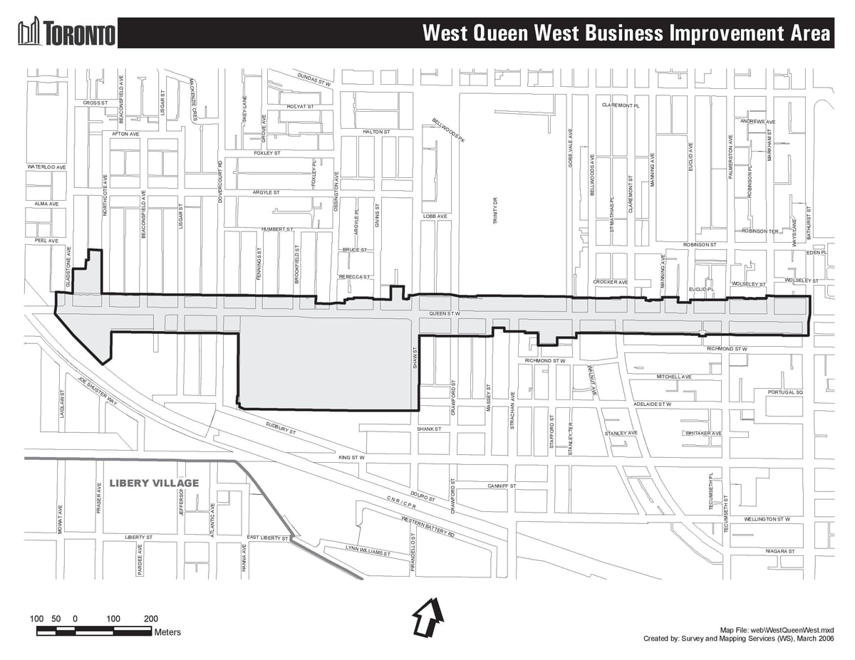 지도 Queen street west Toronto
