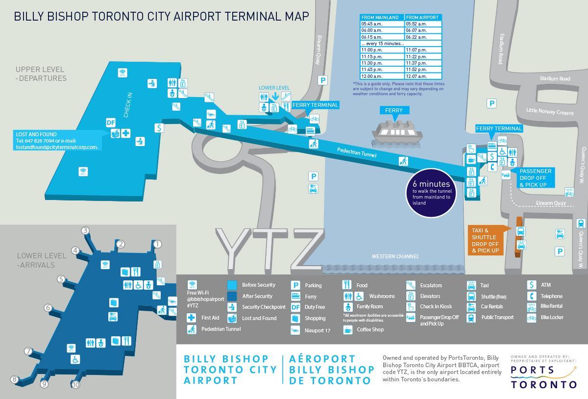 지도의 빌리 비숍 토론토 시티 공항