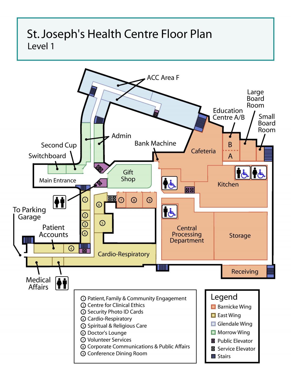 지도의 세인트 조셉의 건강 센터 토론토 레벨 1