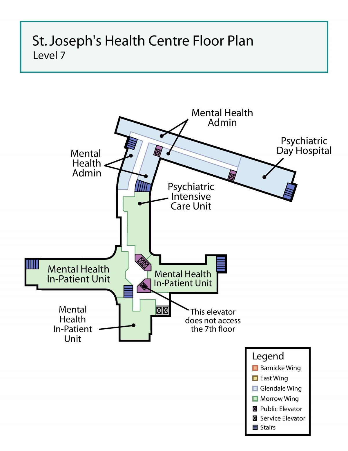 지도의 세인트 조셉의 건강 센터 토론토 레벨 7
