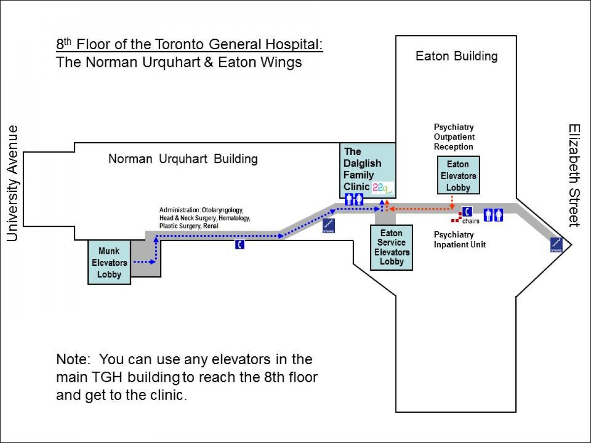 지도의 일반적인 병원에 8 번째 층 토론토