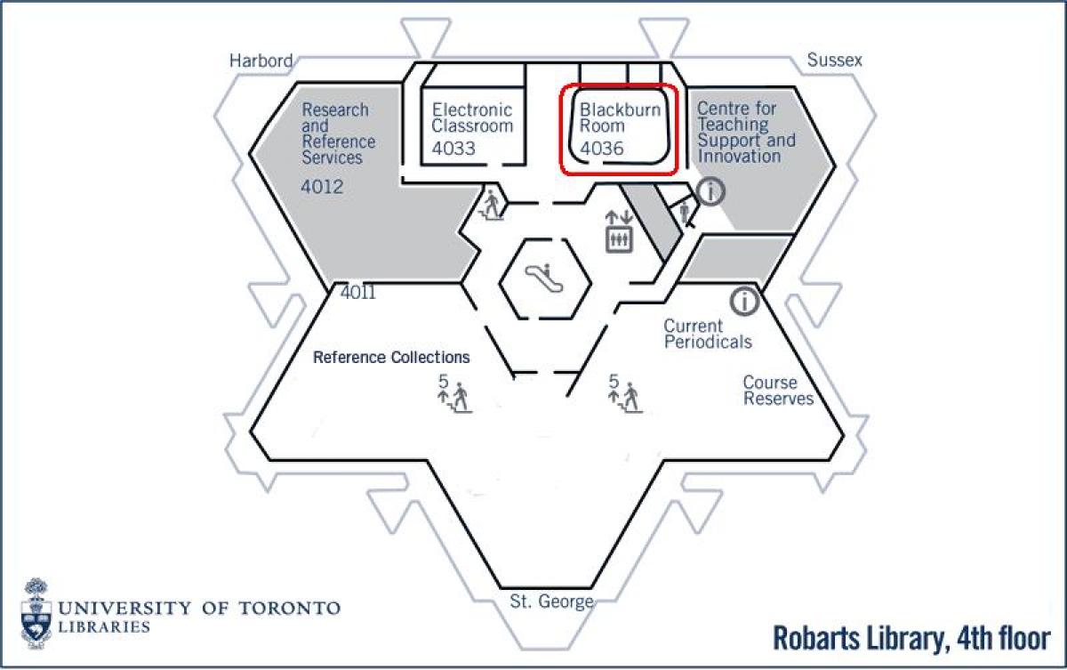 지도 토론토대학교 Robarts 라이브러리 이번룸