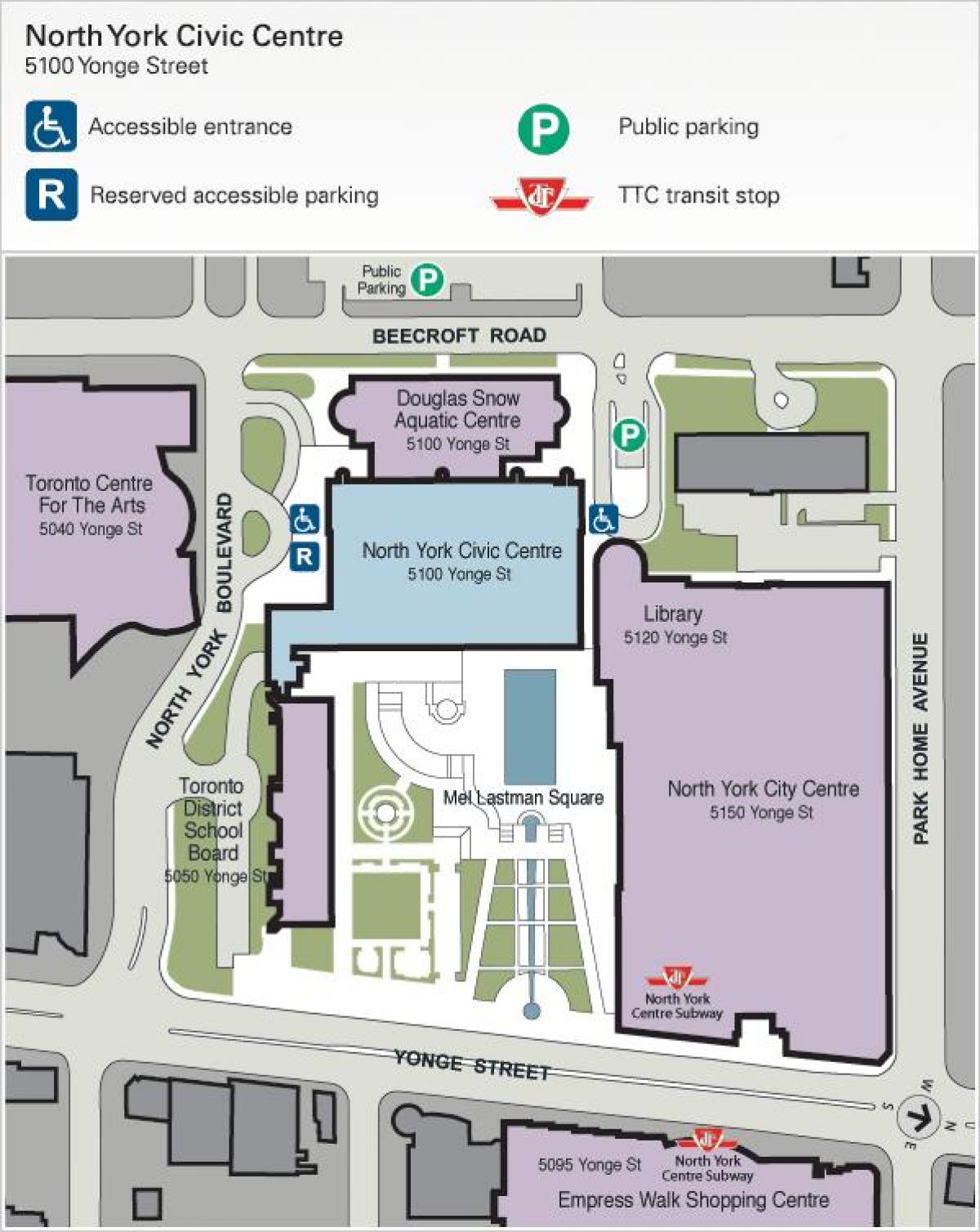 지도 토론토의 예술 센터는 주차장