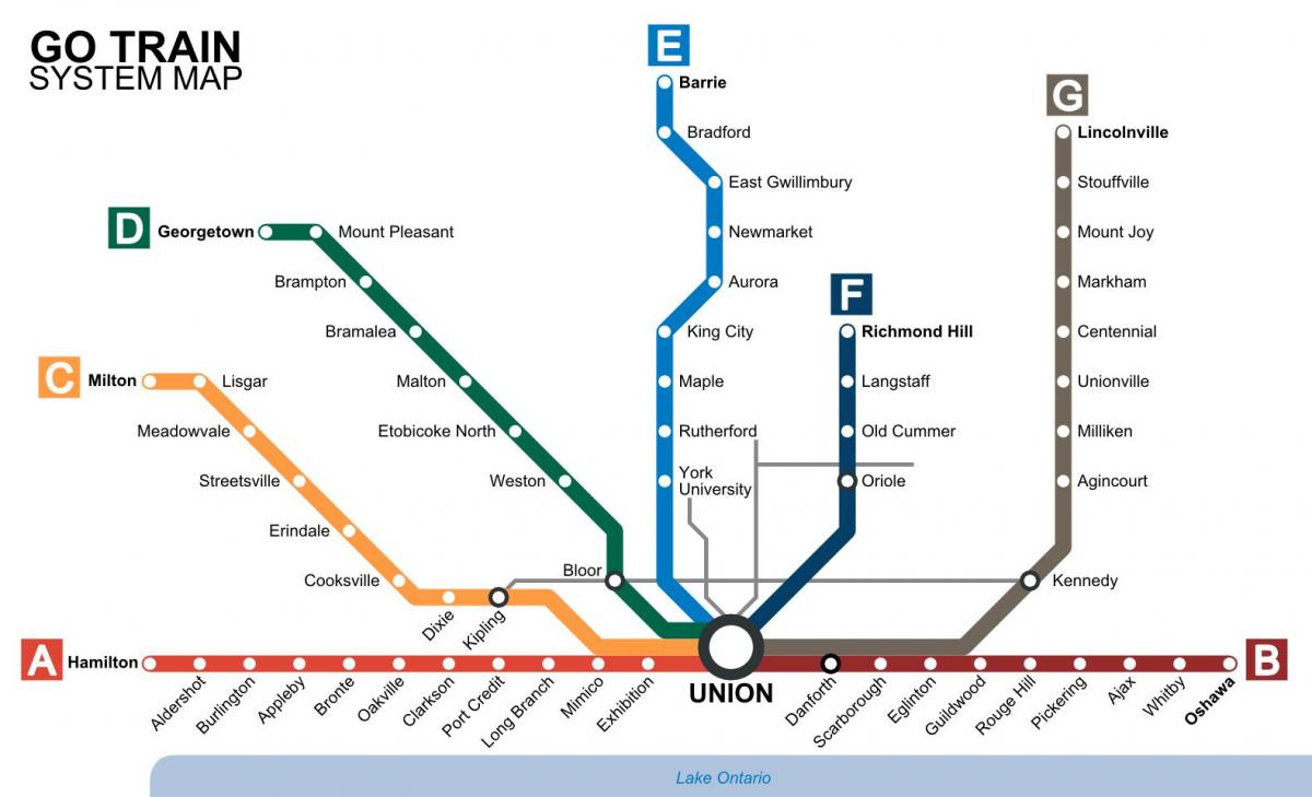 지도 토론토의 열차로 이동 교통