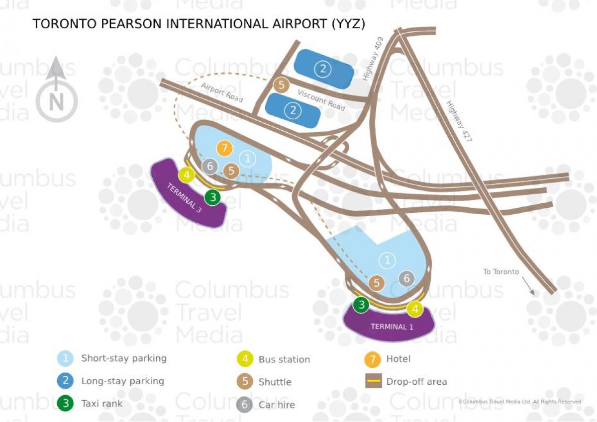지도 토론토의 피어슨 공항