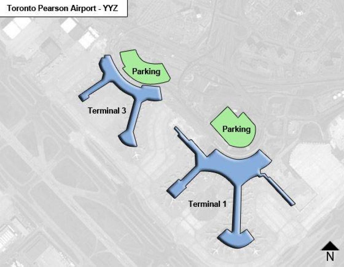 지도 토론토의 피어슨 공항 캐나다
