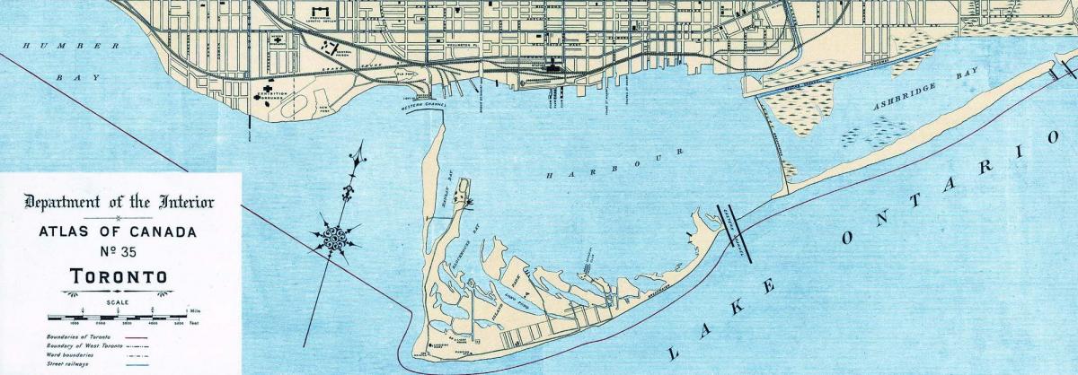 지도 토론토 하버 1906