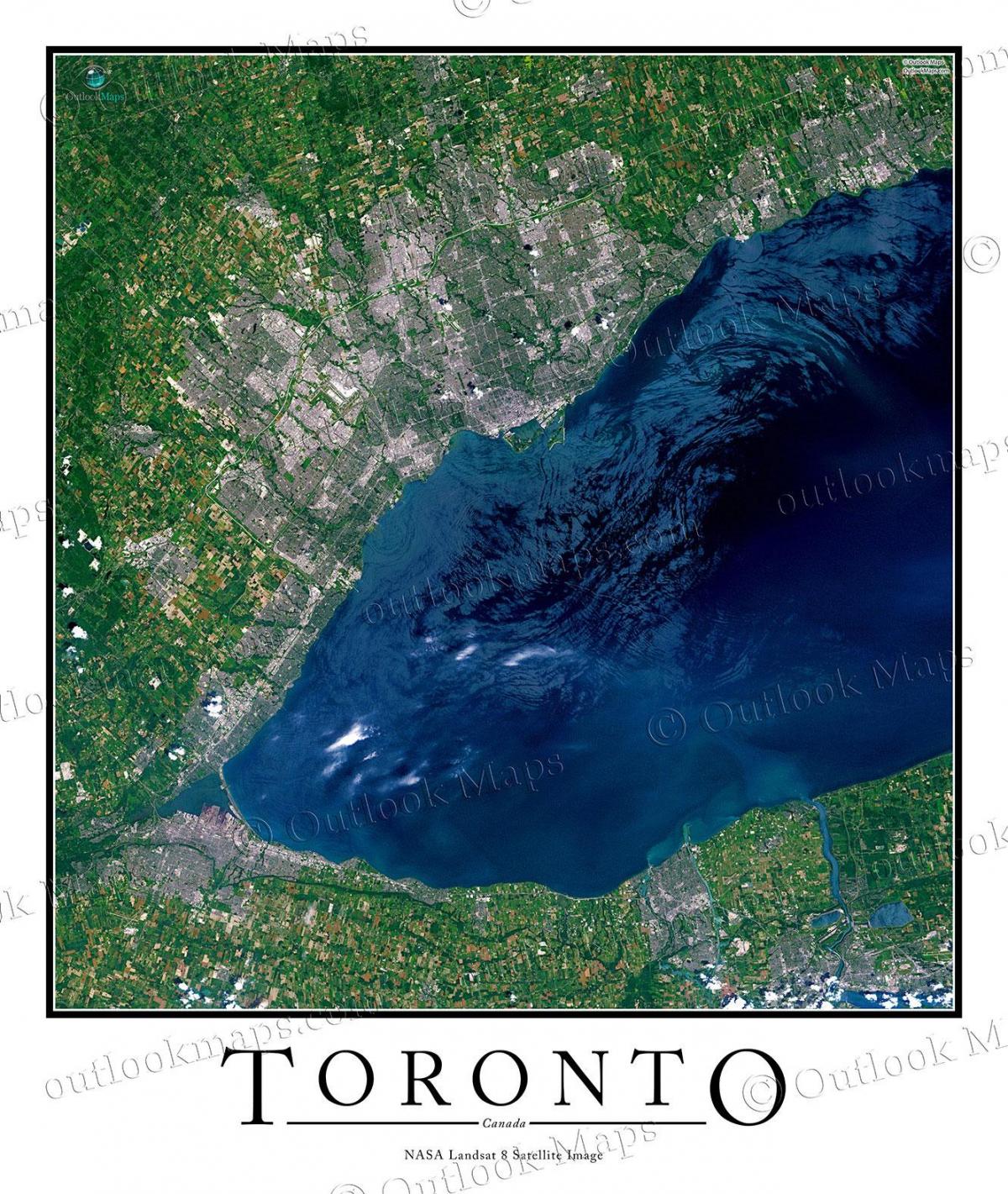 지도 토론토의 온타리오 호 satellite