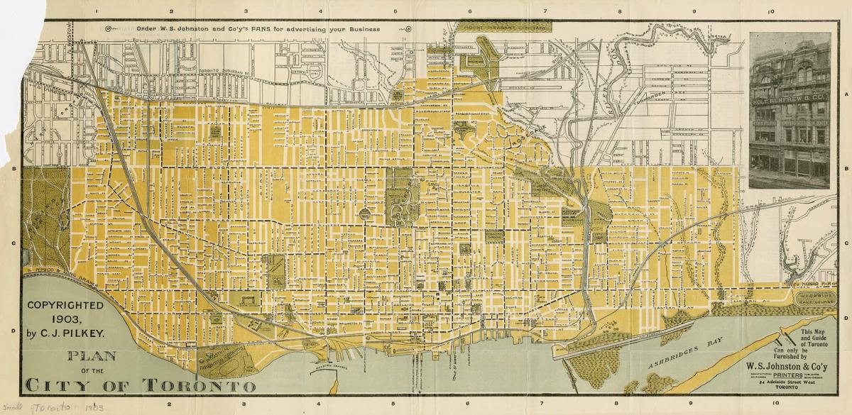 지도 도시의의 토론토 1903