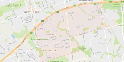 지도 York Mills 지역 토론토