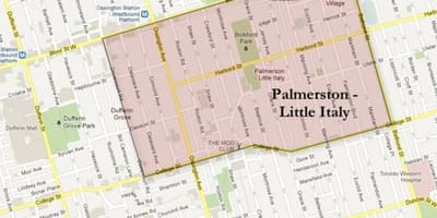 지도의 파머스톤 리틀 이탈리아 토론토