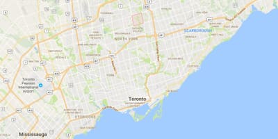 지도 Bayview 숲–Steeles 텔 토론토