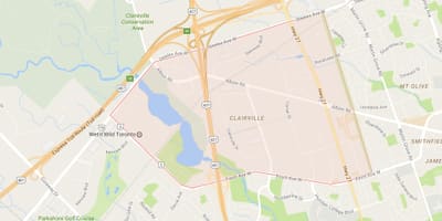 지도 Clairville 지역 토론토