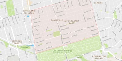 지도 Davisville 마을 지역 토론토