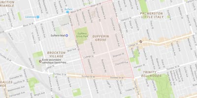지도 Dufferin 그로브 지역 토론토