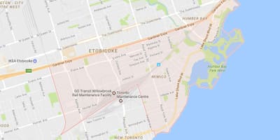 지도 Mimico 지역 토론토