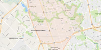 지도 Rexdale 지역 토론토