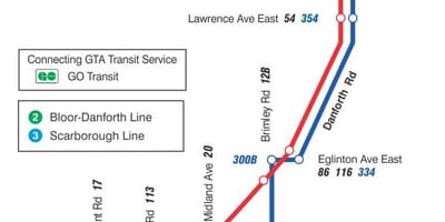 지도 TTC16McCowan 버스로 토론토