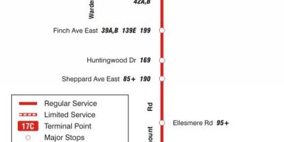 지도 TTC17Birchmount 버스로 토론토