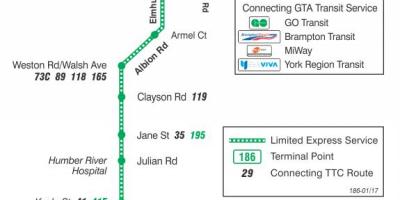 지도 TTC186 윌슨은 로켓 버스로 토론토