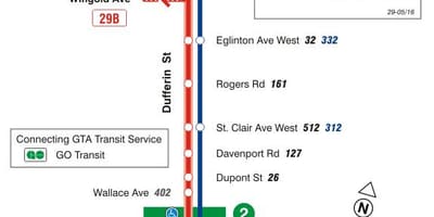 지도 TTC29Dufferin 버스로 토론토