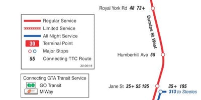 지도 TTC30Lambton 버스로 토론토