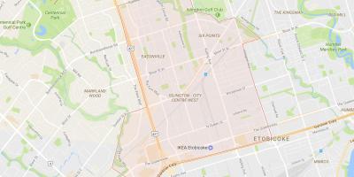 지도의 인-시티 센터 웨스트 지역 토론토